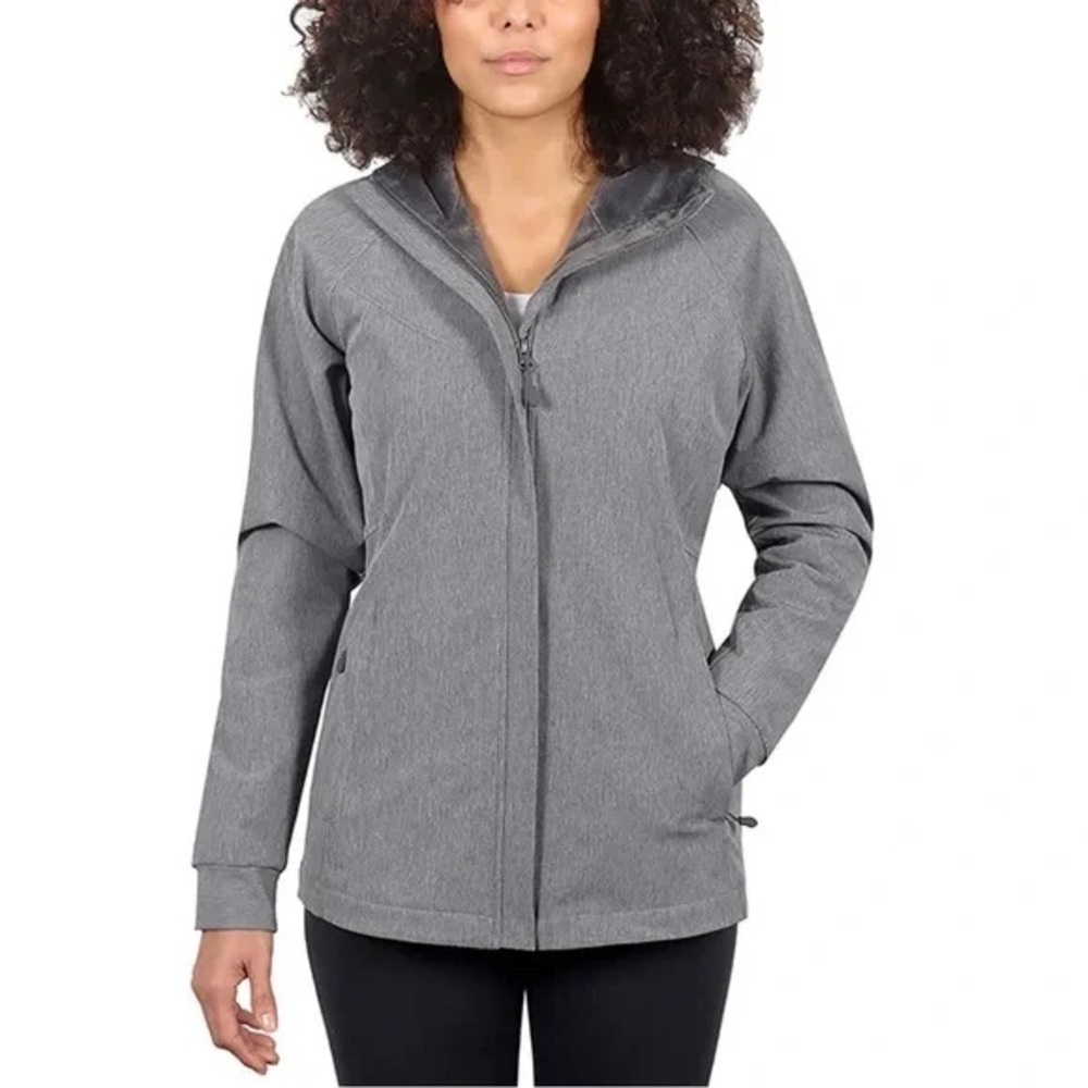 Women's Gray Hooded Softshell Jacket